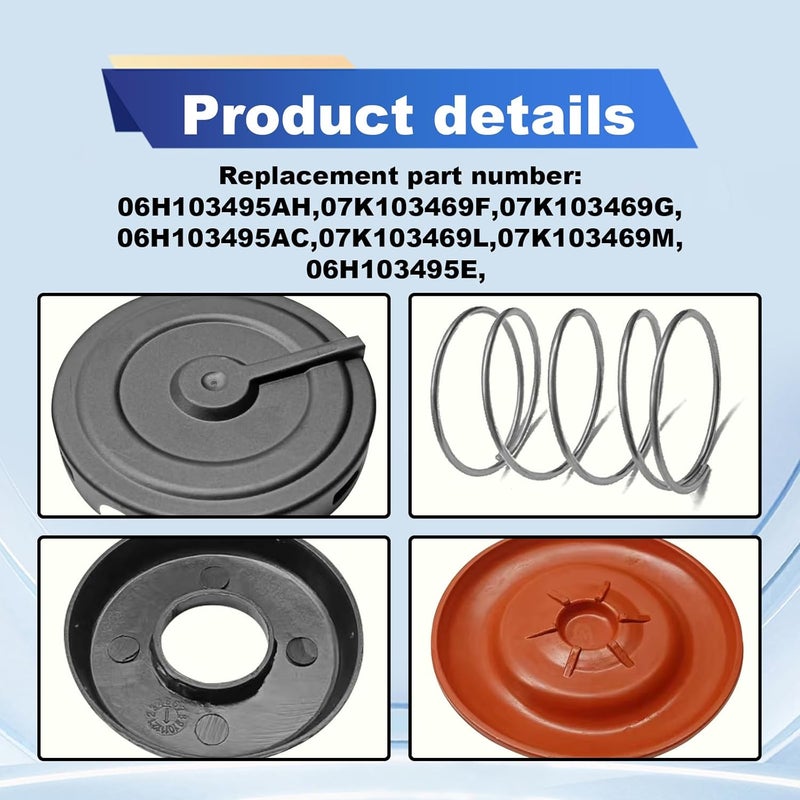 Pleoos PCV Valve Diaphragm Cover Repair Kit Compatible with VW Golf Jetta Passat GTI Beetle Tiguan Audi A3 A4 A5 A6 A7 Q5 Replaces 06H103495AC 917-064 - Image 3